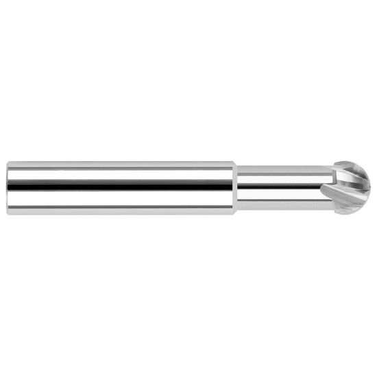 Picture of Harvey Tool 22712 .187 D x 220 UNDERCut EM End Mill Standard Flute Standard Helix Carbide Uncoated Single End Ball NoseBall 220°